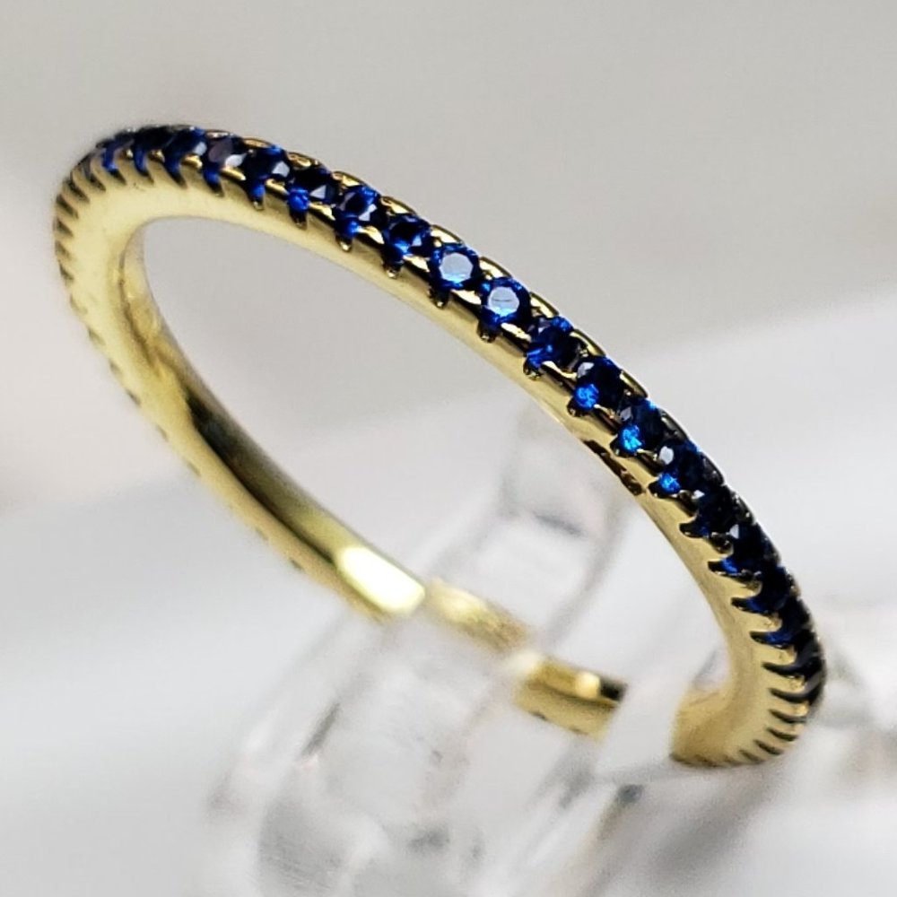 18K Gold Plated Sterling Silver Infinity Sapphire Ring
